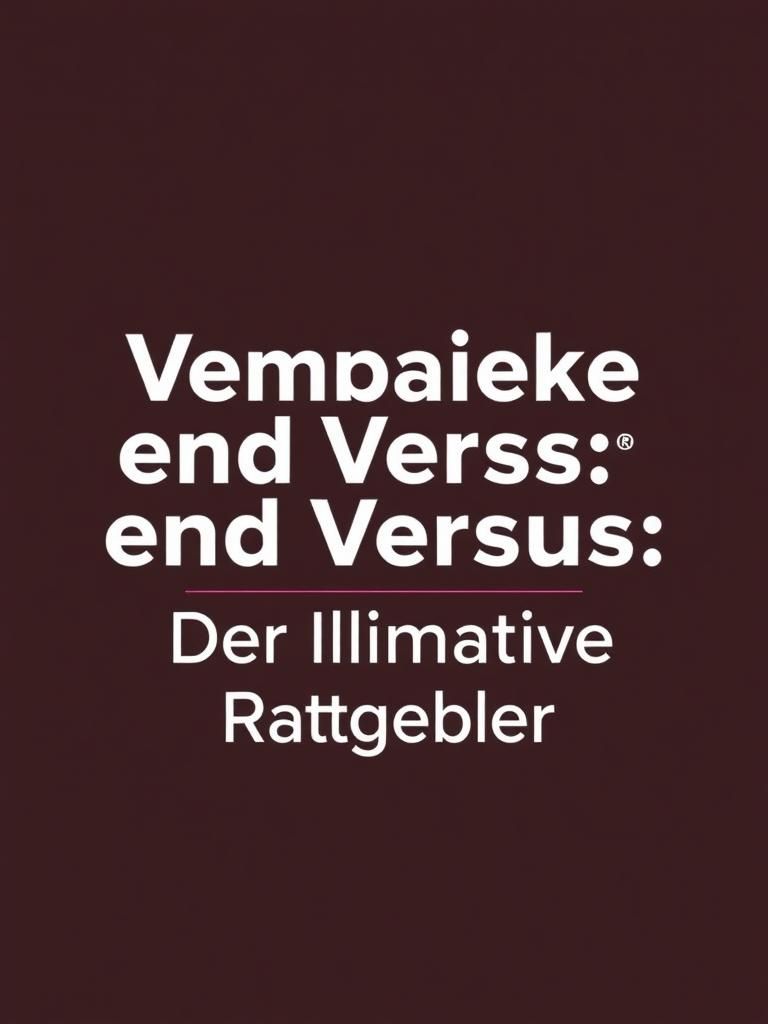 Vergleiche und Versus: Der ultimative Ratgeber